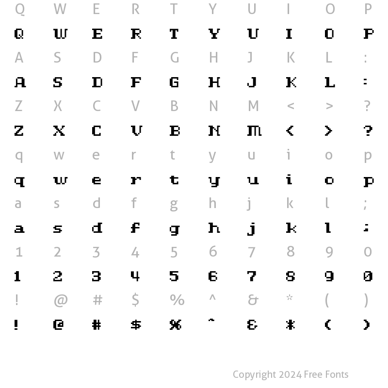 Character Map of D3 LiteBitMapism Bold-Selif Regular