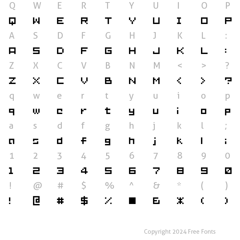 Character Map of D3 Littlebitmapism Suquare Regular