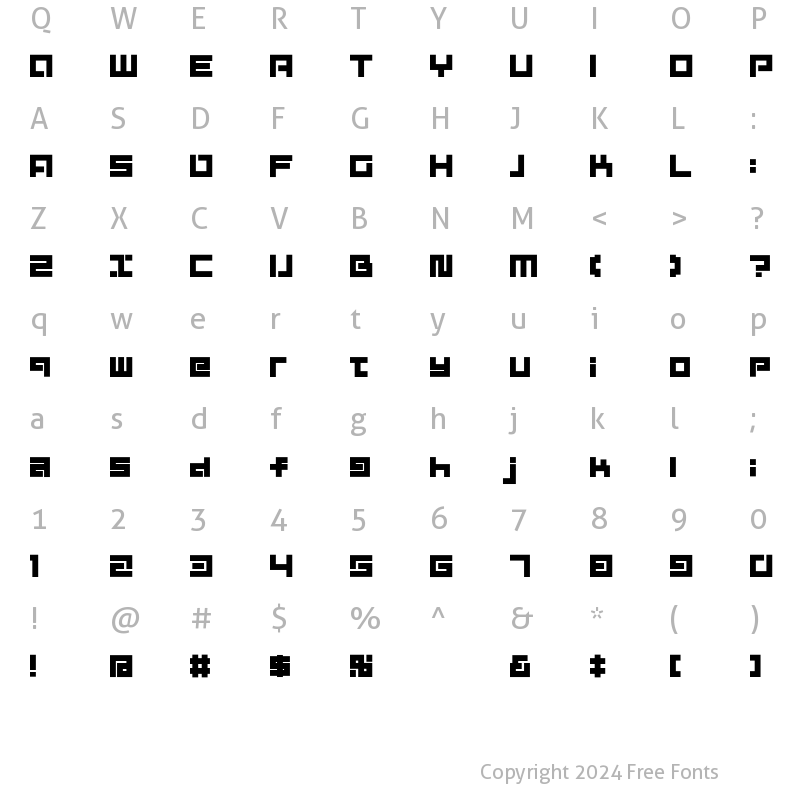 Character Map of D3 Mouldism Alphabet Regular