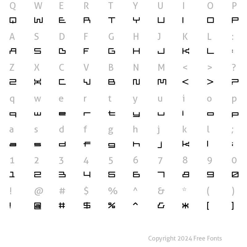 Character Map of D3 PipismW Regular