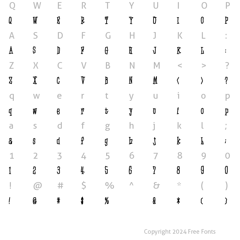 Character Map of D3 Skullism Alphabet Bold Regular