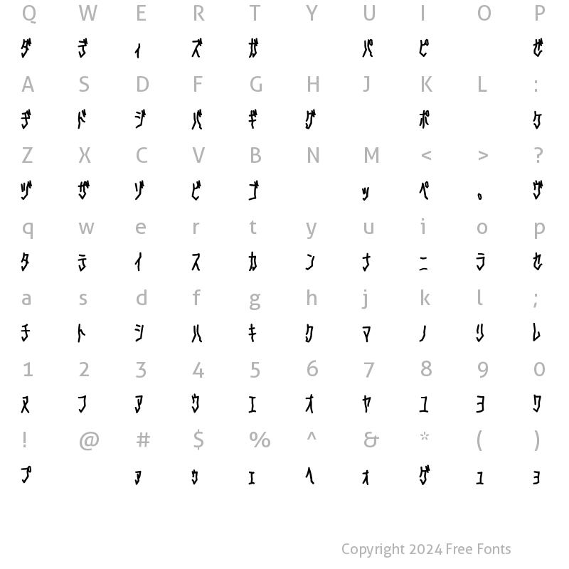 Character Map of D3 Skullism Katakana Bold Regular