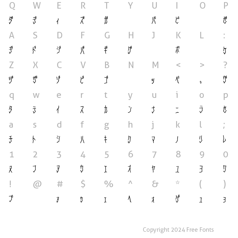 Character Map of D3 Skullism Katakana Regular