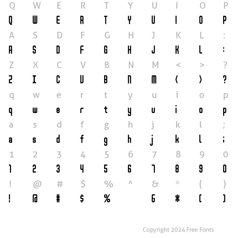 Character Map of D3 Smartism TypeA Regular