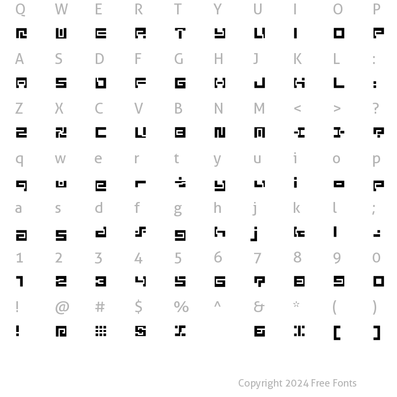 Character Map of D3 Superimposism Inline Regular