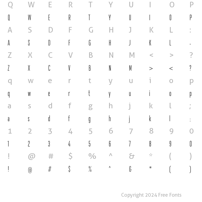 Character Map of DaBronx Sans Light