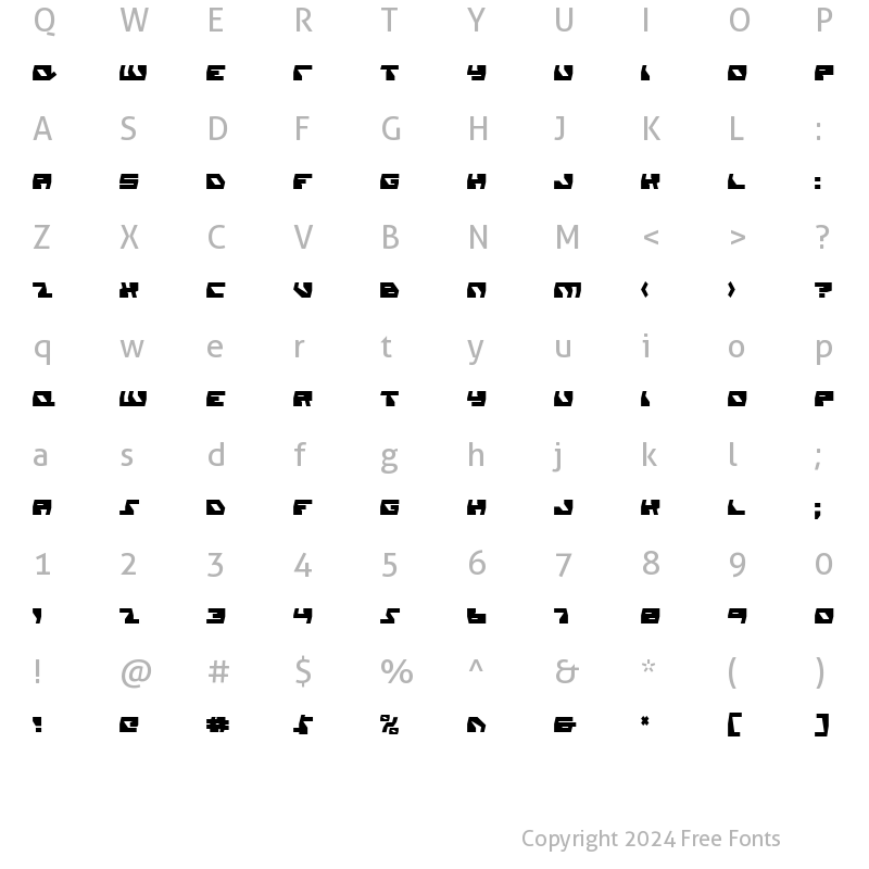 Character Map of Daedalus Condensed Condensed