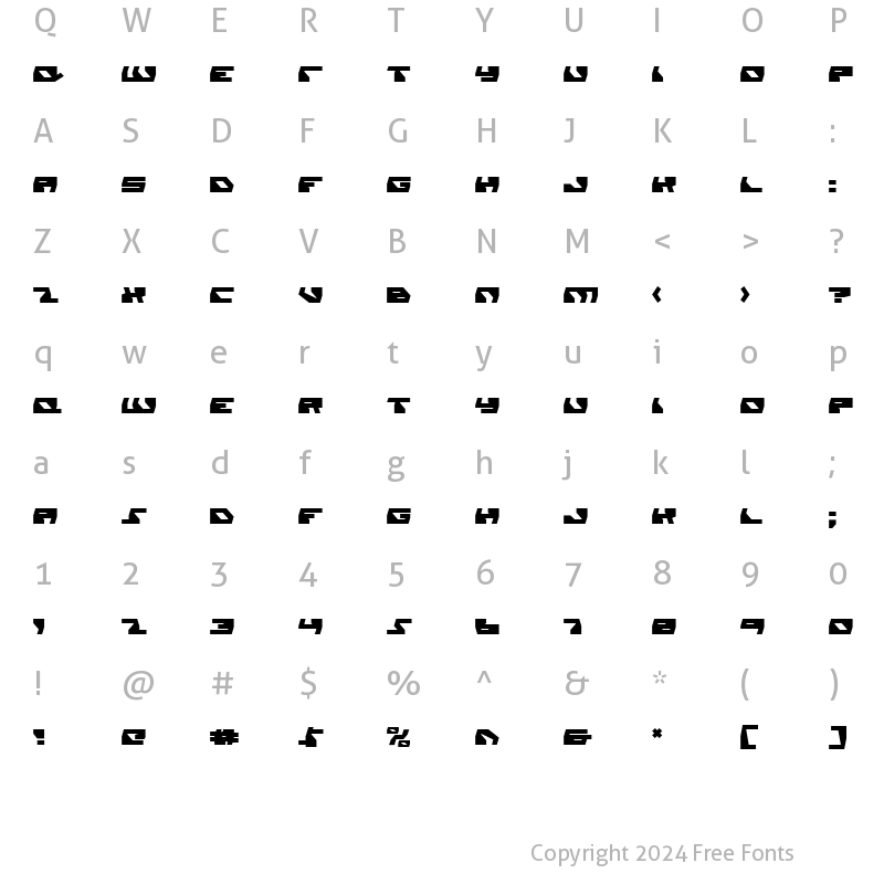 Character Map of Daedalus Regular