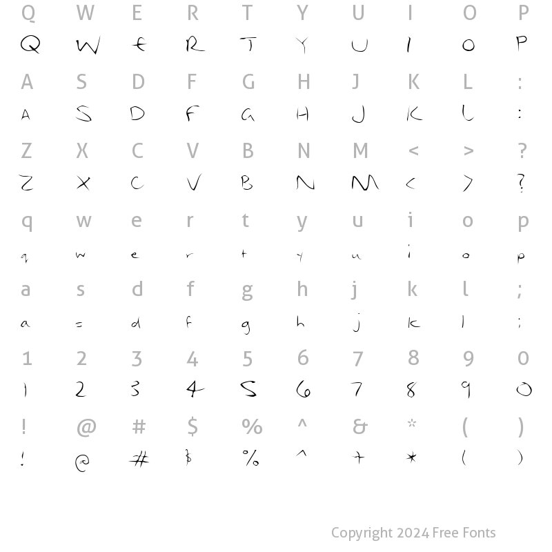 Character Map of Dael Regular