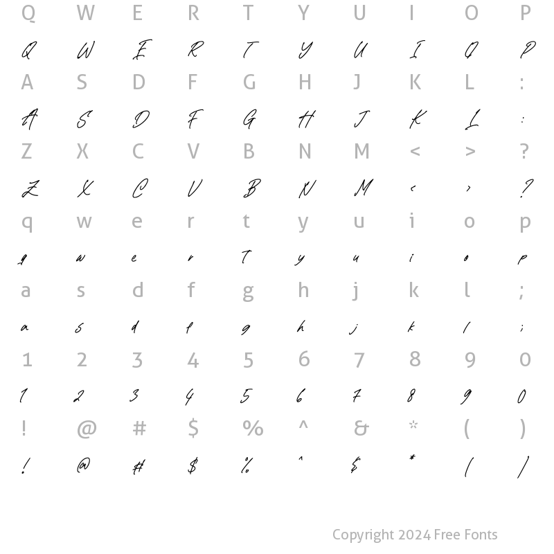 Character Map of Daesung Regular