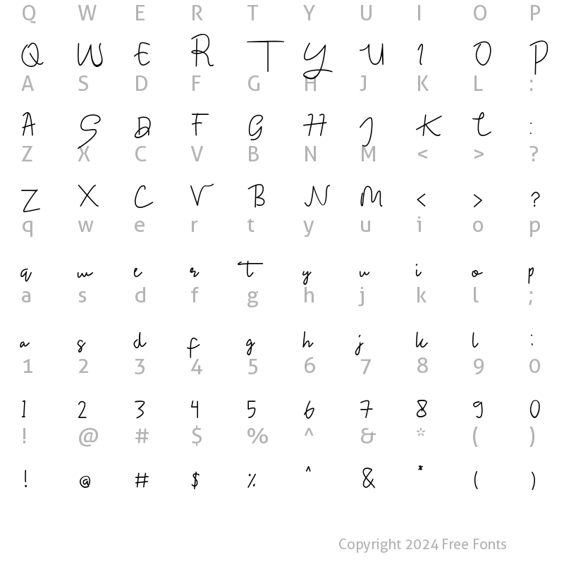 Character Map of Dafania Regular