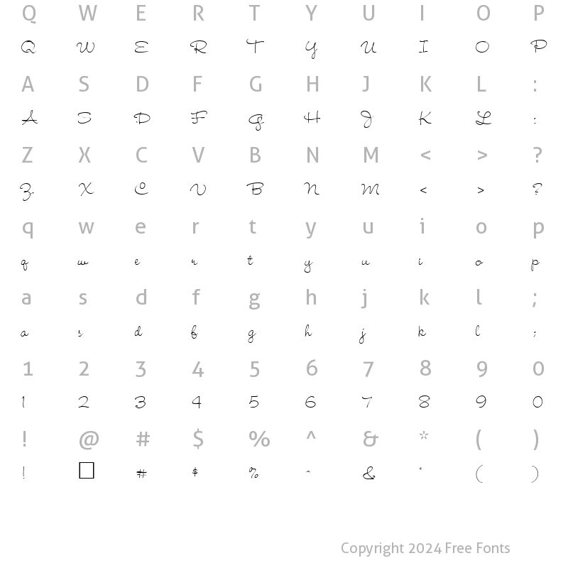 Character Map of Dagobert Regular