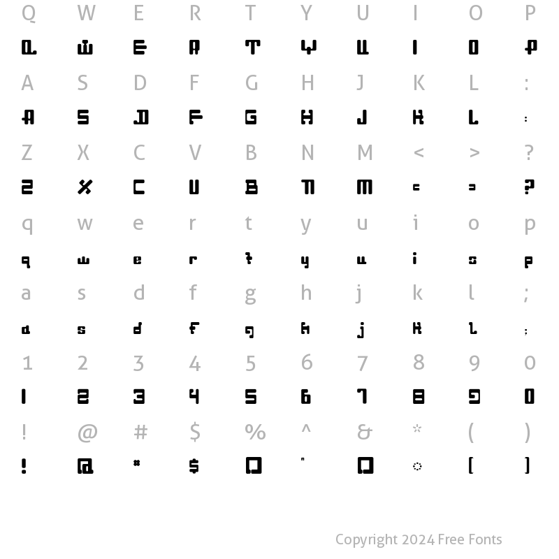 Character Map of Dahgir Round Regular