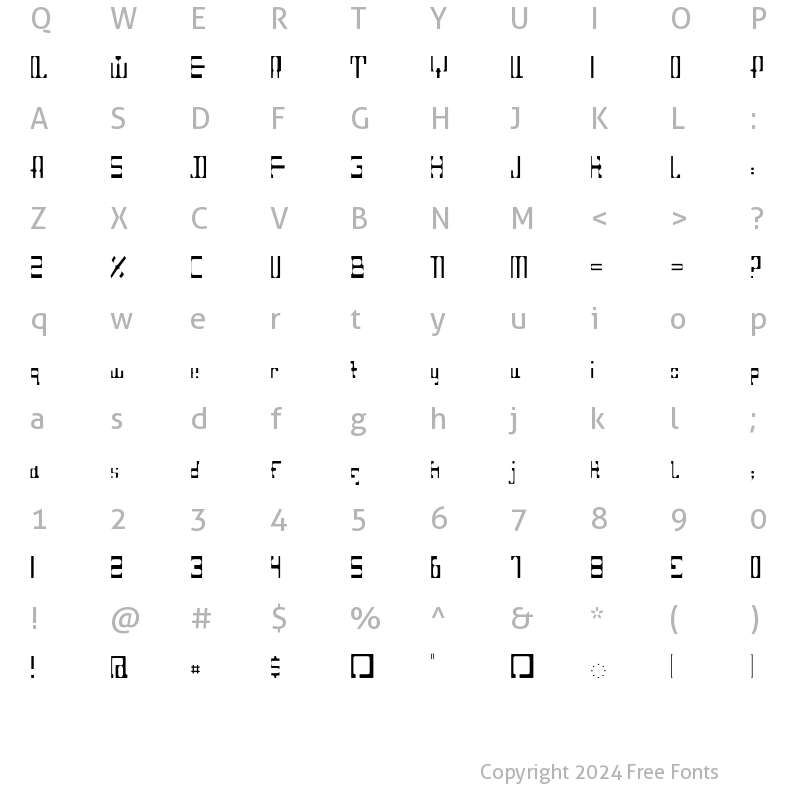 Character Map of Dahgir SquareCondensed Regular