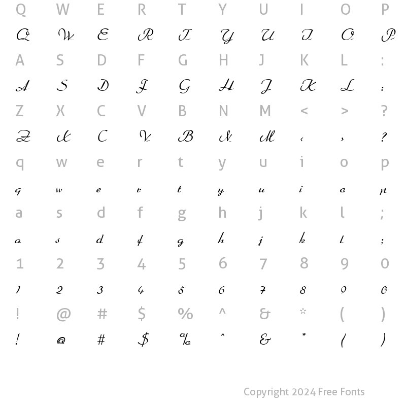 Character Map of Dahrlin Regular