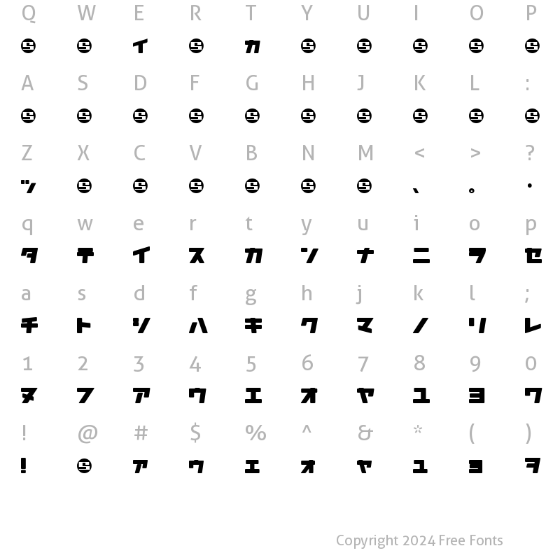 Character Map of Daidoh Remix RoundJka Regular