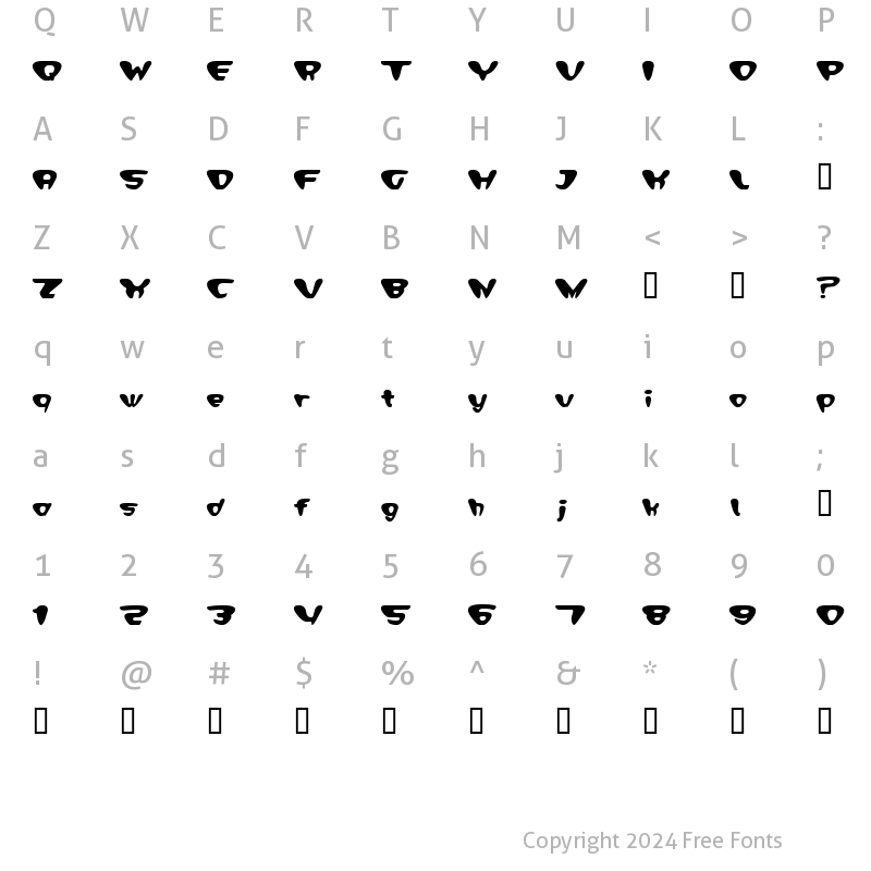 Character Map of Daihead Bold