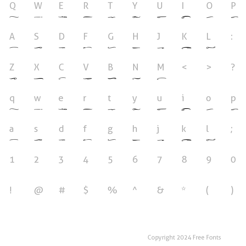 Character Map of Dailytrust swash Regular