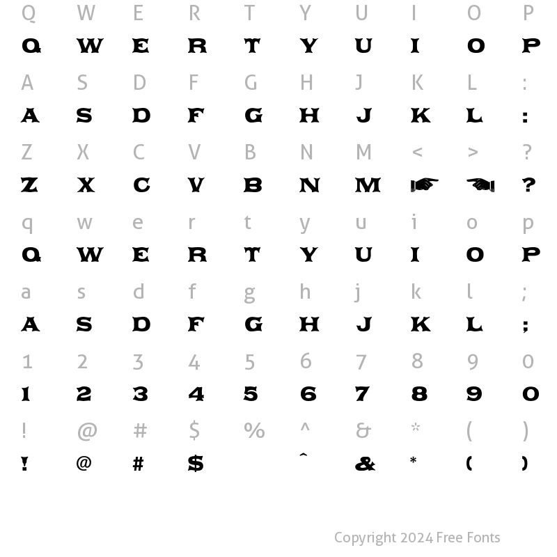 Character Map of Daisy Regular