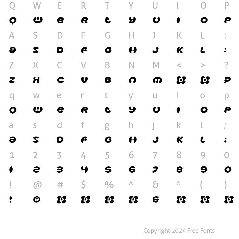 Character Map of DaisyChain Regular