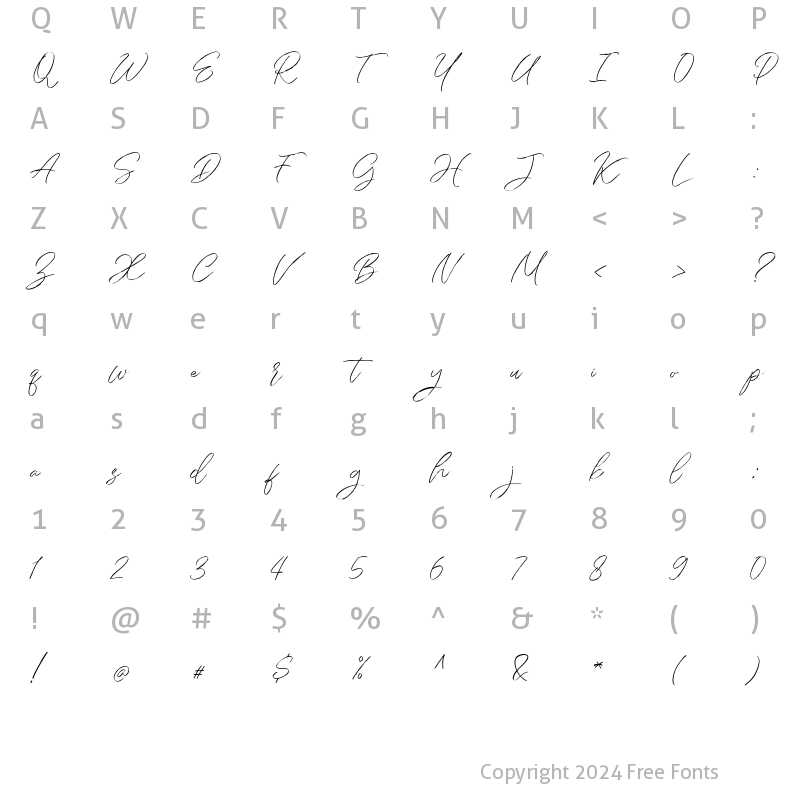 Character Map of Daisyrain Regular