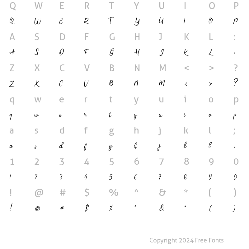 Character Map of Daitane Regular