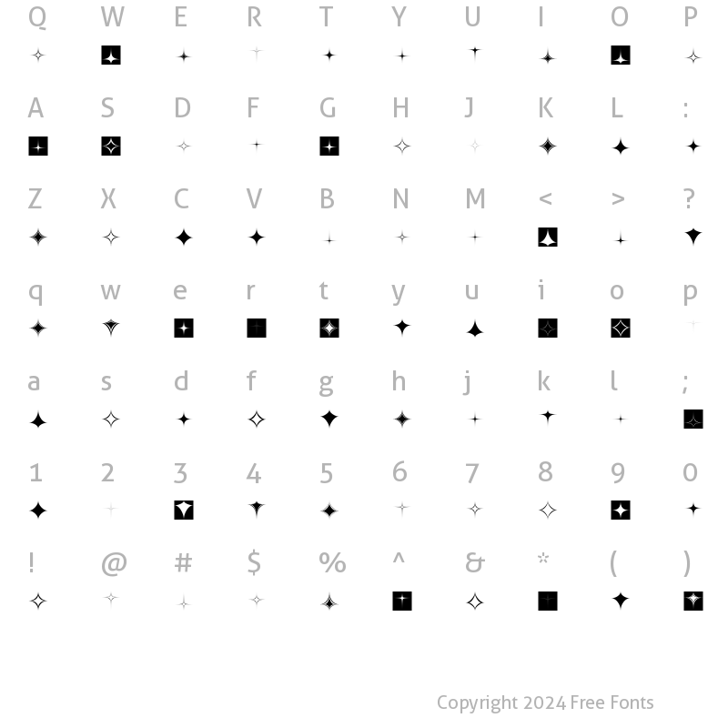 Character Map of Daiyamondo Regular