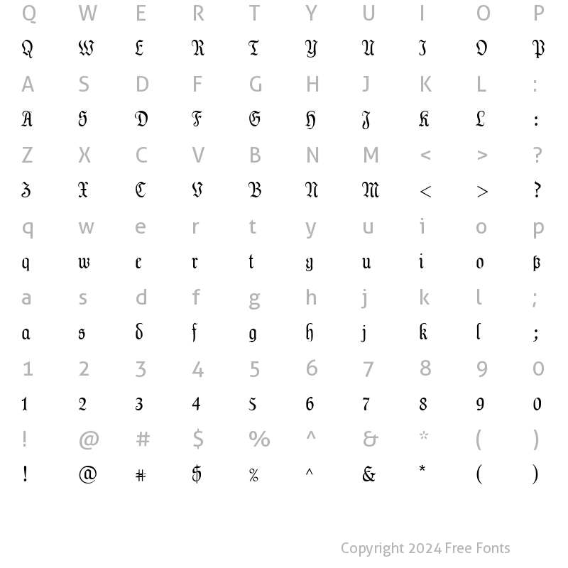 Character Map of Dala LT Text Regular