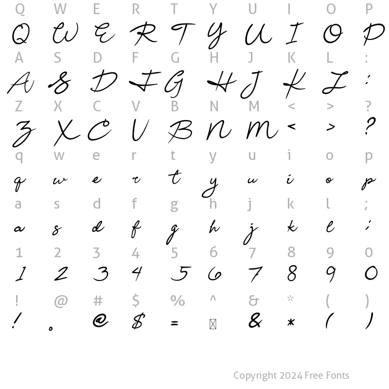 Character Map of Dalanggo Regular