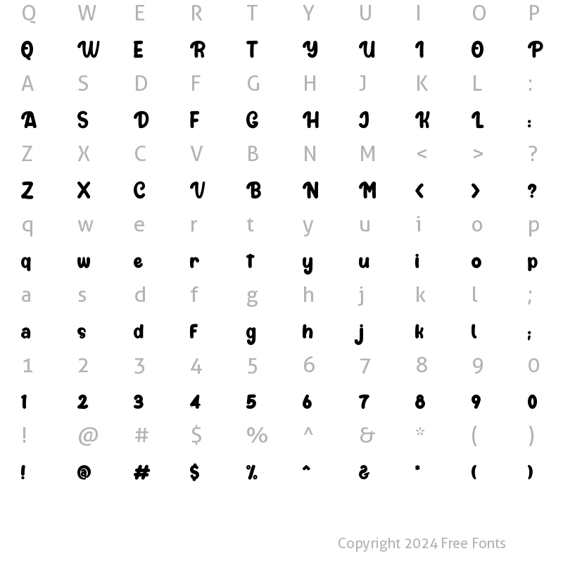 Character Map of Dalbys Regular