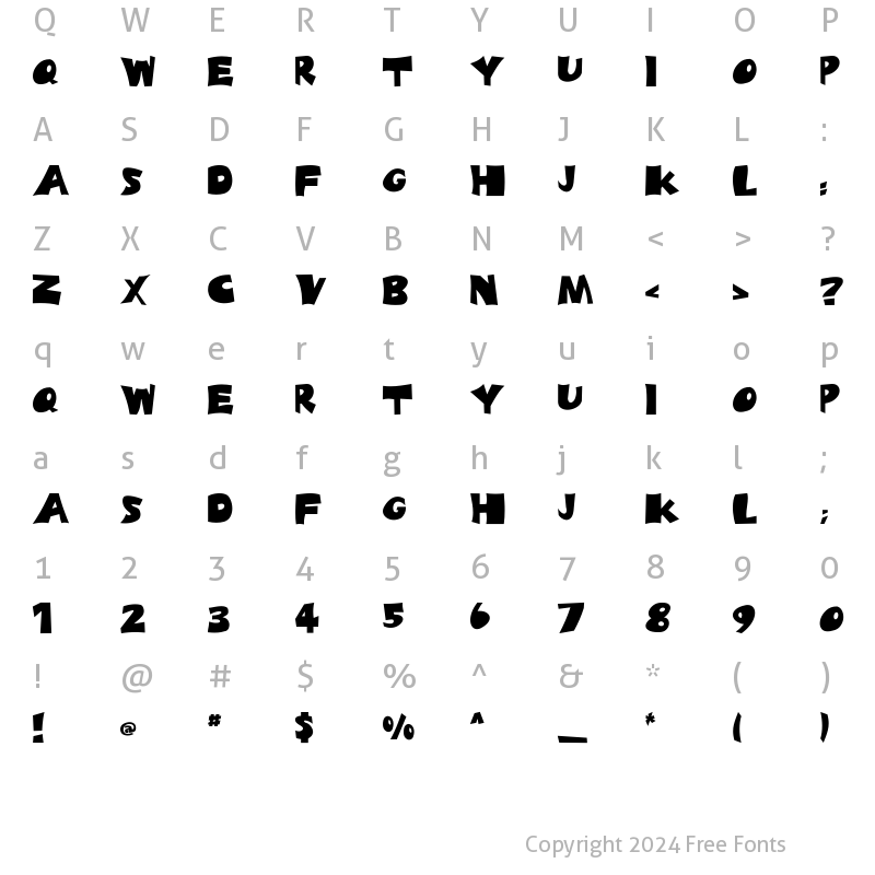 Character Map of Daldes-Light Regular