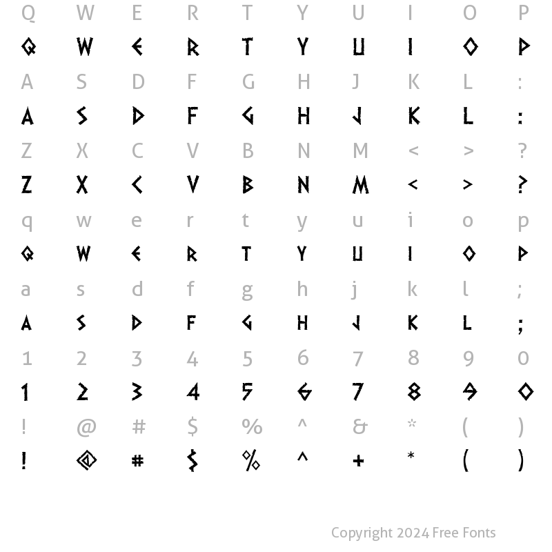 Character Map of Dalek Regular