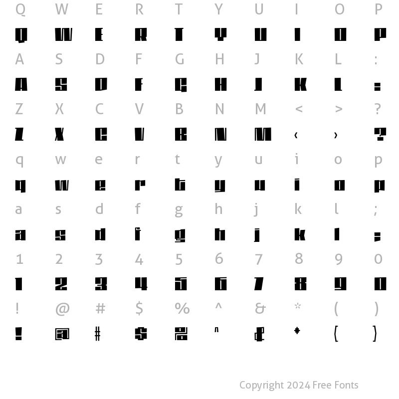 Character Map of DaleysGothic Black Regular