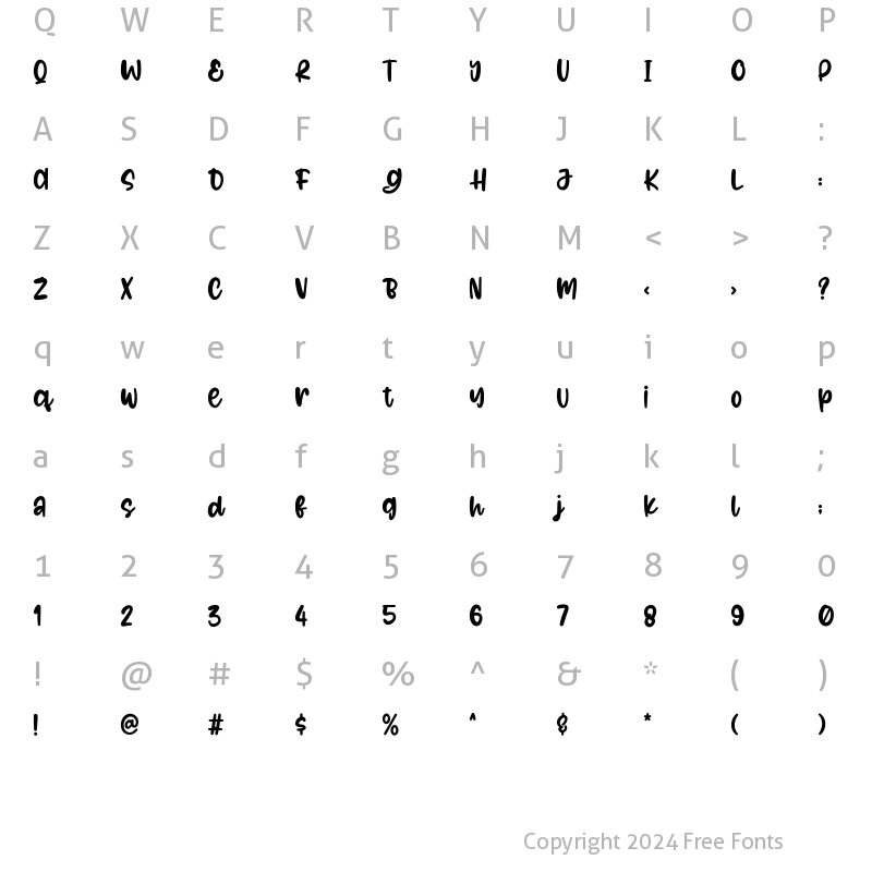 Character Map of Dalgona Regular