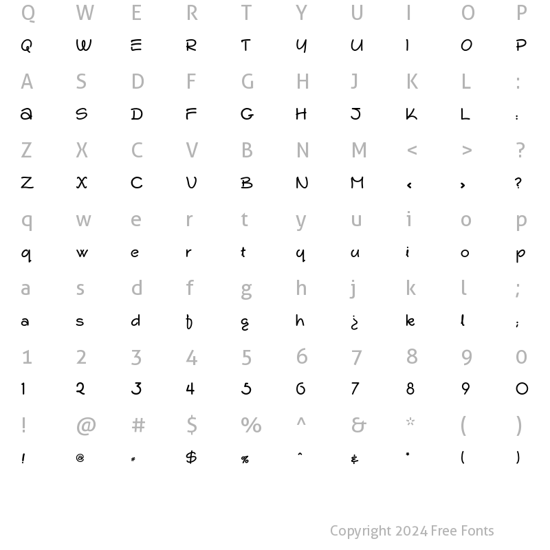 Character Map of DallasPlain Regular