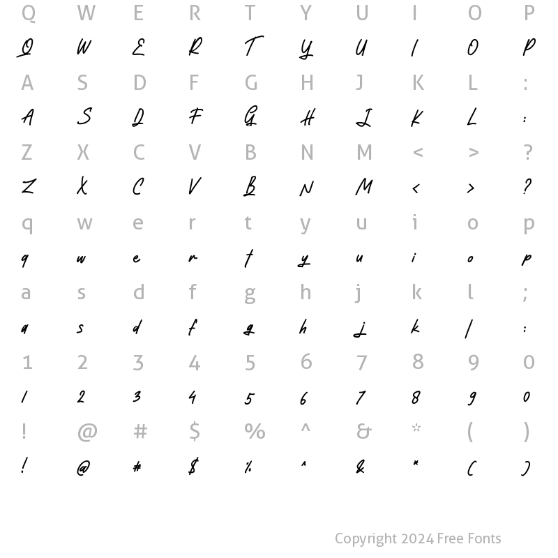 Character Map of Dallime Regular