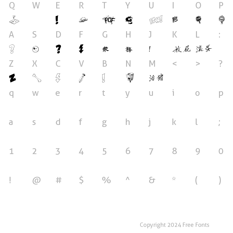 Character Map of DammnedDingbats Initials Regular