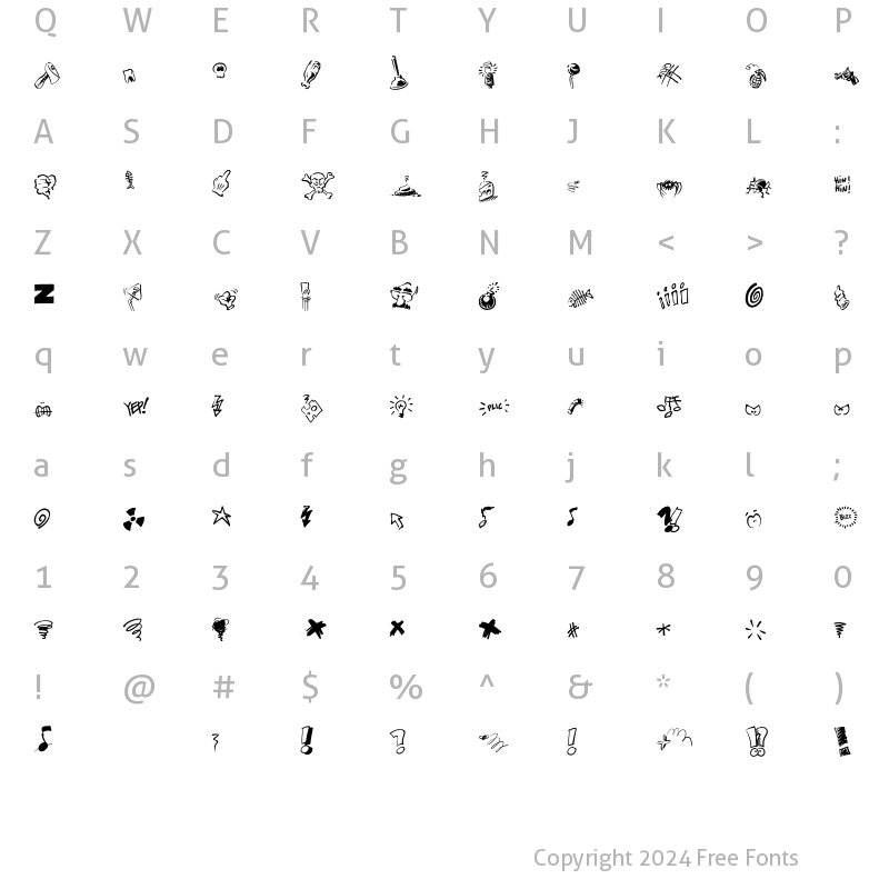 Character Map of DammnedDingbats Regular