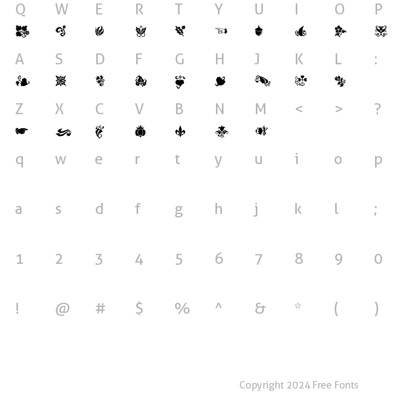 Character Map of DamoselDingbats Regular