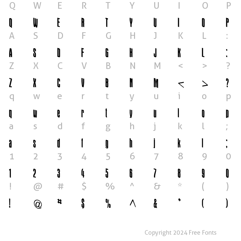 Character Map of Damsel  ttstd Regular