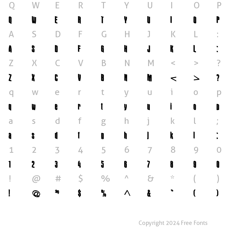 Character Map of DamselWalkFont71 Bold