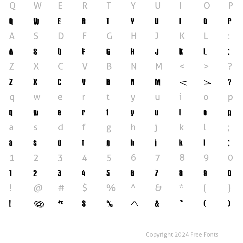 Character Map of DamselWalkFont71 ttext Regular