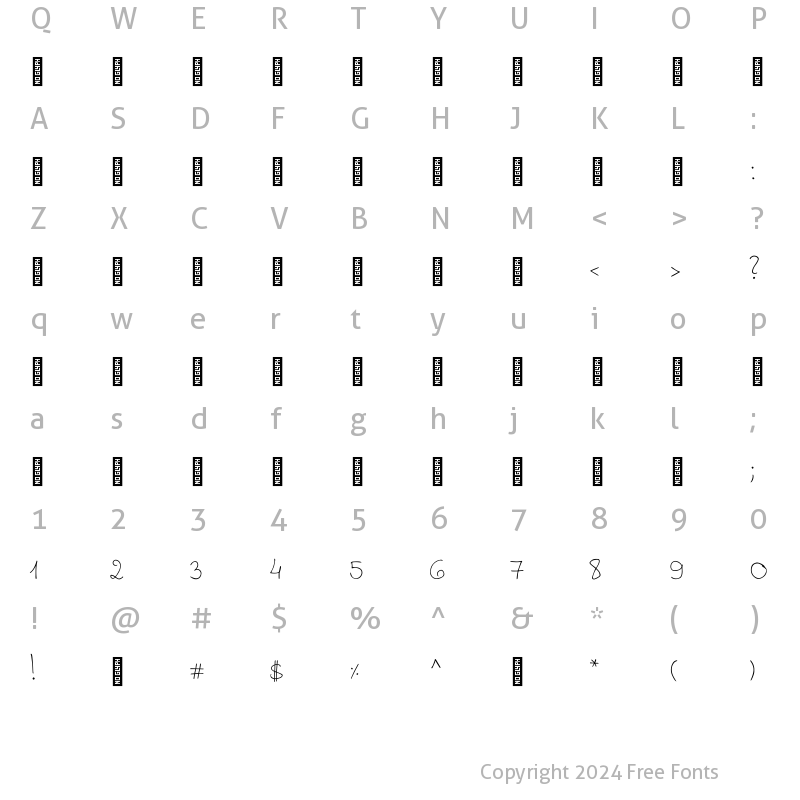 Character Map of Dana Yad AlefAlefAlef Normal