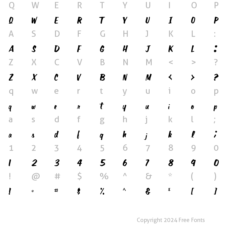 Character Map of DanaText66 ttcon Regular