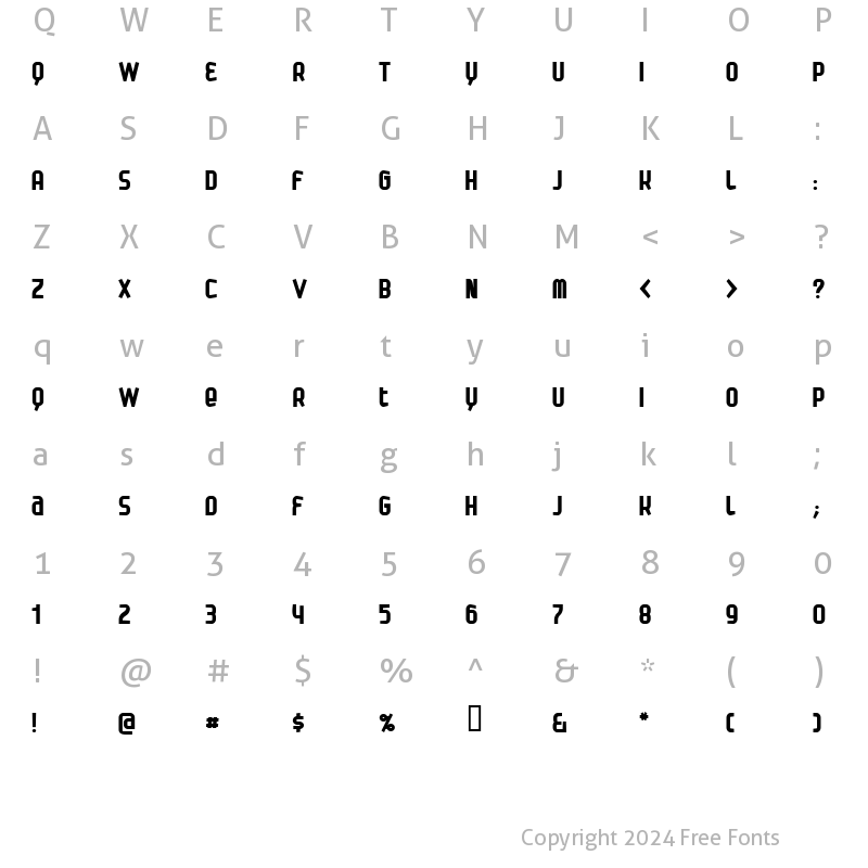 Character Map of Danbold Regular