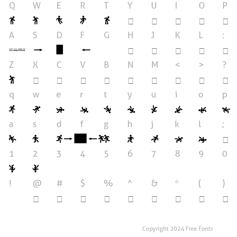 Character Map of DanceFloor eXit Regular