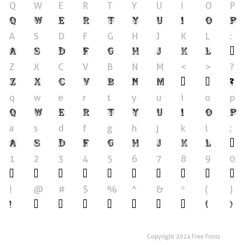 Character Map of DanceHallSCapsSSK Regular