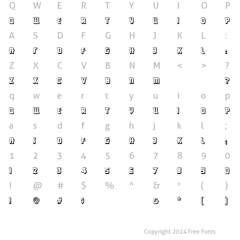 Character Map of Dancing Donuts Revised Regular