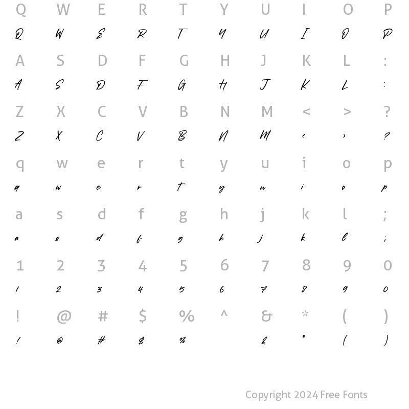 Character Map of Dancingdog Regular