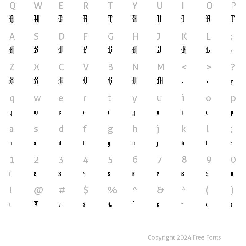 Character Map of Danger Ranger Regular